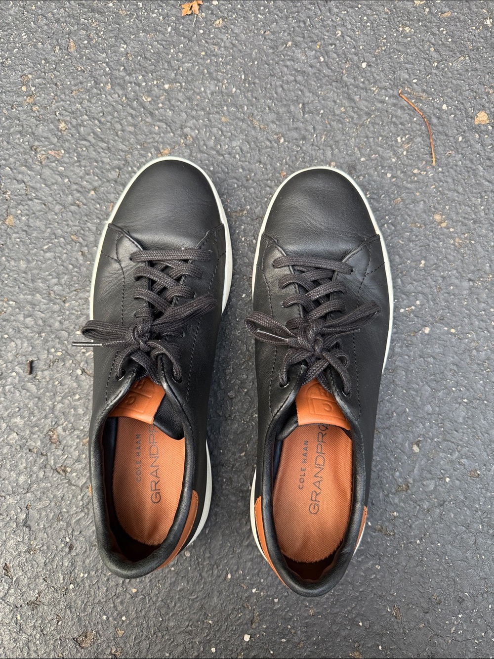 Cole Haan Black Leather Sneakers with Tan Insole